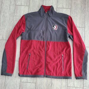 Colosseum FSU Florida State mens long sleeve zippered jacket garnet and grey M
